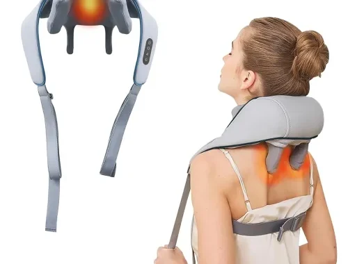 Robustt Neck and Back Massager with Heating Mode, Massager for Body Aches and Pains Relief, Electric Wearable 6D Cervical Neck Massage Machine for Deep Tissue Neck, Back, Waist and Legs – Grey