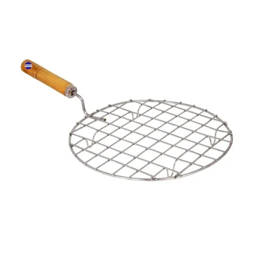 Round Barbeque Jali Roti Roast Grill Papad Roaster Chapati Toast Grill Wooden Handle paneer tandoor net Round Barbeque Jali Roti Roast Grill Papad Roaster Chapati Toast Grill Wooden Handle paneer tandoor net