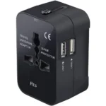 rts USB Universal Travel Adapter, International All in One Worldwide Travel Adapter and Wall Charger Travel Accessories with Multi Type Power Outlet USB 2.1A, 100-250 Voltage Travel Charger (Black)
