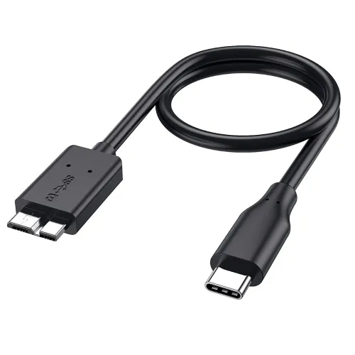 rts usb c hard drive cable USB C Type C to Micro-B USB 3.0 Cable, 10Gbps Fast Charging & Syncing Cord Compatible with Portable External Hard Drives WD, Seagate Expansion, Toshiba, LaCie, Maxtor, 50 CM
