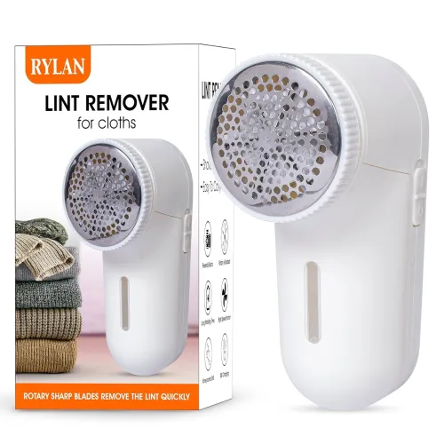 Rylan Lint Remover for Clothes, Electric Fabric Shaver Woolen Cleaner with 2-Speeds, 6-Leaf Blades, AA Battery(Not Included) Operated for Clothes and Furniture/- Rylan Lint Remover for Clothes, Electric Fabric Shaver Woolen Cleaner with 2-Speeds, 6-Leaf Blades, AA Battery(Not Included) Operated for Clothes and Furniture/-
