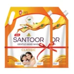 Santoor Classic Gentle Hand Wash with Natural Goodness of Sandalwood & Tulsi| Rich Lathering Formula With Anti-Bacterial Properties| Soft on Hands| Soothes & Hydrates Skin (1300ml, Pack of 2)
