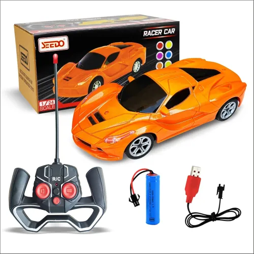 SEEDO Rechargeable Remote Control Racer Car High Speed Racing Sports Car with LED Headlights, 1: 24 Scale Fast Metallic RC Vehicle Toy for Kids 8+ Years (Pack of 1, Orange) SEEDO Rechargeable Remote Control Racer Car High Speed Racing Sports Car with LED Headlights, 1: 24 Scale Fast Metallic RC Vehicle Toy for Kids 8+ Years (Pack of 1, Orange)