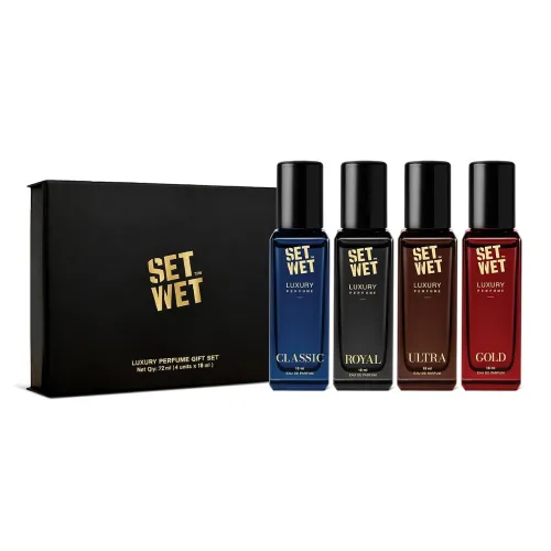 Set Wet Luxury Perfume Gift Set | Perfume for Man | 4x18ml | Gifts for Men | Woody, Amber, Musk Premium Fragrance Scent Set Wet Luxury Perfume Gift Set | Perfume for Man | 4x18ml | Gifts for Men | Woody, Amber, Musk Premium Fragrance Scent