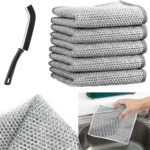 SHOPPOFOBIX Multipurpose Non-Scratch Wire Dishcloth, 9-Pack Soft Wire Dishwashing Rags Safe for Non-Stick Cookware, Scrubs & Cleans for Dishes, Sinks, Counters, Stove Tops, Easy Rinsing, Durable (6)