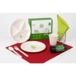 Shrayati Eco – Friendly Disposable Tableware Set – Pack of 108 Pcs, Perfect for Parties, Events, Picnic, Outings and Home | Picnic Pack | Sugarcane Bagasse Combo