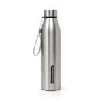 Signoraware Messi Stainless Steel Water Bottle With Hanging Strip,(1 Ltr, Steel), Airtight & Leakproof, Lightweight & Easy to Carry, Stylish Bottle for Office, School, Gym, Travel & Outdoor Use