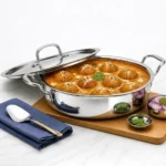 SOLARA Triply Stainless Steel Uruli 24 cm with SS Lid, Tri Ply Heavy Bottom Cooking Pot, Stainless Steel Handle, Induction Friendly Deep Kadai/Uruli for Curry, Biryani & Frying