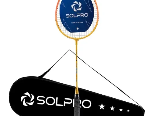 SOLPRO Vanguard 8 Aluminium Badminton Racket for Beginners & Intermediate, Adult & Kids Shuttle Bat with Full Cover Bag, Lightweight Racket with Durable Frame for Practice & Match