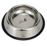 Stainless Steel Dog Bowl – Non-Slip Anti-Skid Rubber Base Pet Food & Water Bowl | Hygienic, Rust-Free & Dishwasher Safe | Medium to Large Dog Feeder Dish | 700 ml, Silver, Pack of 1