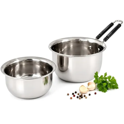 2 Pieces Stainless Steel Sauce Pan, Tea Pan, Milk Boiling Pot Heavy Guage with Heat-Resistant Wire Handle Induction & Gas Stove Friendly (1.25 LTR Each, Silver), 2500 Liters 2 Pieces Stainless Steel Sauce Pan, Tea Pan, Milk Boiling Pot Heavy Guage with Heat-Resistant Wire Handle Induction & Gas Stove Friendly (1.25 LTR Each, Silver), 2500 Liters