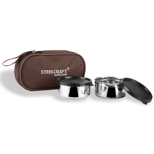 Steelcraft Premium Beige Lunch Box | Stainless Steel – 2 Containers | School & Office Use | with Insulated Bag | 350 ml x 2 | Leaf Proof & Air Tight – Brown Steelcraft Premium Beige Lunch Box | Stainless Steel – 2 Containers | School & Office Use | with Insulated Bag | 350 ml x 2 | Leaf Proof & Air Tight – Brown