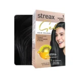 Streax Gel Hair Colour for Women & Men, Natural Black 1, 150 ml | Hair Colour Black| 100% Grey Coverage | Long Lasting Hair Color, Easy to Use | Ammonia-Free Hair Color, Lasts Up to 20 Washes