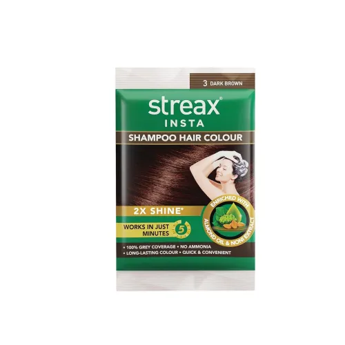 Streax Insta Shampoo Hair Colour – Dark Brown, 25ml (Pack of 1) Streax Insta Shampoo Hair Colour – Dark Brown, 25ml (Pack of 1)