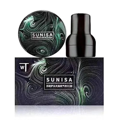 SUNISA BB And CC Cream Foundation With Mushroom Head Air Cushion 20G And Blush Brush For Makeup, Foundation Blusher Brush For Blending Liquid, Compact Powder Brush (Pack of 1), All, Full SUNISA BB And CC Cream Foundation With Mushroom Head Air Cushion 20G And Blush Brush For Makeup, Foundation Blusher Brush For Blending Liquid, Compact Powder Brush (Pack of 1), All, Full