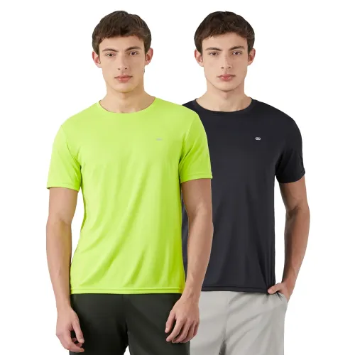 Amazon Brand – Symbol Men’s Solid Active Regular Fit Sports T-Shirt | Round Neck | Half Sleeve (Available in Plus Sizes)