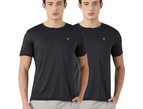 Amazon Brand – Symbol Men’s Solid Active Regular Fit Sports T-Shirt | Round Neck | Half Sleeve (Available in Plus Sizes)