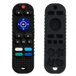 tekme Silicone Remote Teether For Baby, Remote Teether For 3+ Months And 6 To 12 Months Baby, Helps Biting Skills Development, Colour & Shape Recognition, Teething Toys For Babies And Toddlers (Black)