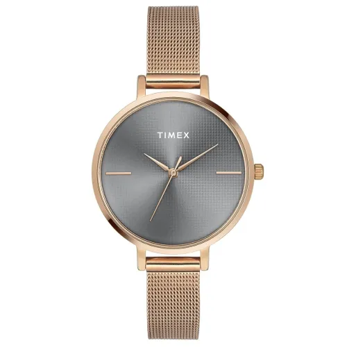TIMEX Analog Watch for Women with Grey Round Dial & Rose Gold Stainless Steel Bracelet Band Water Resistant Women’s Wrist Watches – TWEL155SMU05 TIMEX Analog Watch for Women with Grey Round Dial & Rose Gold Stainless Steel Bracelet Band Water Resistant Women’s Wrist Watches – TWEL155SMU05