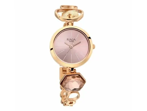 Titan Raga Women’s Grace Watch: Mother of Pearl Dial & Ornate Bracelet-NS2606WM09