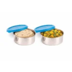 TOSAA Stainless Steel Sigma Container Large – 1020 ml (Pack of 2) | Airtight & Leakproof Lid |Compact & Travel-Friendly | Easy to Carry | Perfect for Office, School & Home Use Large
