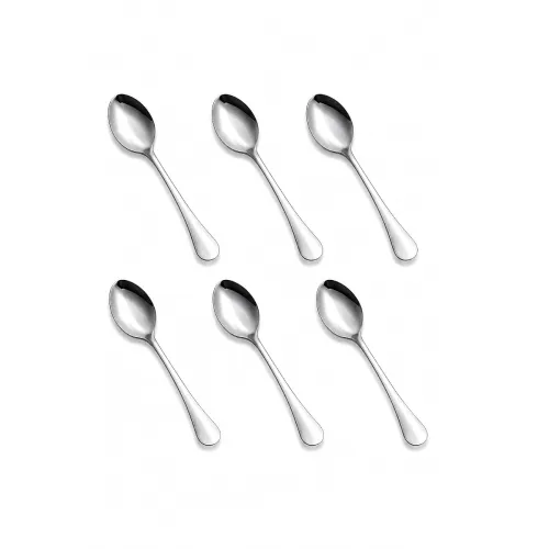 Tosaa Baby Spoon Royal Plain 16G-6-Piece Stainless Steel Spoon Set, Set of 6 for Everyday Use,Rust-Resistant & Dishwasher Safe