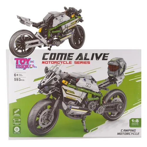 ToyMagic 593-Piece Building Blocks Bike |Creative Engineering Kit|DIY Motorcycle Model with Functional Mechanics | Durable Construction Blocks for Kids & Adults | Ideal Gift for Builders & Enthusiasts ToyMagic 593-Piece Building Blocks Bike |Creative Engineering Kit|DIY Motorcycle Model with Functional Mechanics | Durable Construction Blocks for Kids & Adults | Ideal Gift for Builders & Enthusiasts