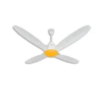 USHA Bloom Lily Nova 4-Blade BLDC Ceiling Fan |100% Copper Motor |Bi-Directiona|RF Remote |Sleep, Boost & Timer Mode |Whisper-Quiet |Dust-Resistant |3Y Motor & 2Y PCB Warranty | White & Saffron Yellow