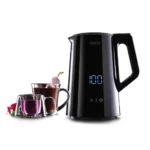 Usha ICHEF Programmable Kettle 2000 Watt| 1.5L | Digital LED Display & Touch control | Double wall for protection from hot exterior| 4 Pre-set modes| Safety with auto cut off | 2 Years Warranty(Black)