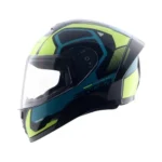 Vega Ranger DX Crew Full Face Motorcycle Helmet with Lightweight Shell, Shock Absorbing Interior, Comfortable Liner, Ventilated Fit, Aerodynamic Build, and Trendy Black Neon Yellow Finish Black Neon Yellow-M