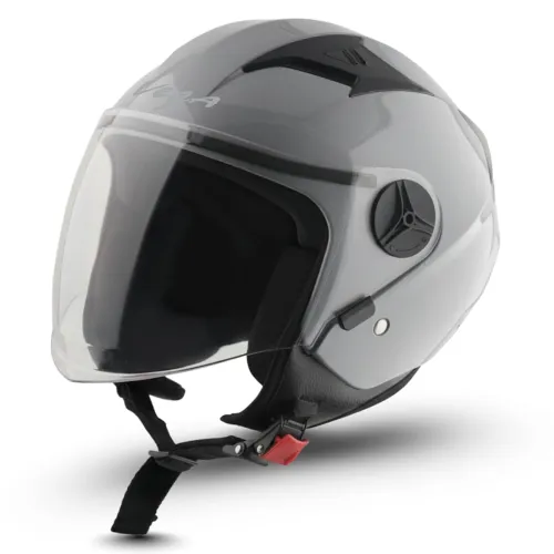 Vega VO-05 Clark ISI Certified Open Face Motorcycle Helmet with High-Impact ABS Shell, UV-Resistant Scratch-Resistant Visor, Comfortable Breathable Inner Padding & Secure Fit – Nardo Grey – L Vega VO-05 Clark ISI Certified Open Face Motorcycle Helmet with High-Impact ABS Shell, UV-Resistant Scratch-Resistant Visor, Comfortable Breathable Inner Padding & Secure Fit – Nardo Grey – L