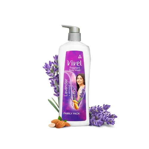 Vivel Fragrant Body Wash, Lavender & Almond Oil Shower Gel, 450 ml Pump Bottle, Moisturizing Bodywash For Soft & Smooth Skin, Effective Cleansing, For Women & Men Vivel Fragrant Body Wash, Lavender & Almond Oil Shower Gel, 450 ml Pump Bottle, Moisturizing Bodywash For Soft & Smooth Skin, Effective Cleansing, For Women & Men