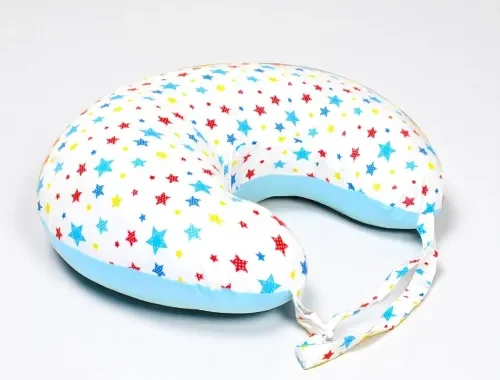 VParents Feeding Pillow, Breast Feeding Pillows Vacuum Packed Cotton Nursing Pillow and Positioner, Breastfeeding, Bottle Feeding, Baby Support Joy (Blue) 110498