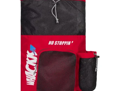 WHACKK Aqua Swimming Bag Red Black | Unisex Drawstring Swim Backpack with Wet Pocket & Dry Compartment | Beach, Gym & Pool Bag with Goggles Pocket