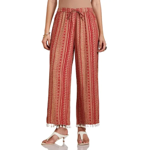 Amazon Brand – Myx Women Relaxed Cotton Flared Palazzo (Available in Plus Sizes)
