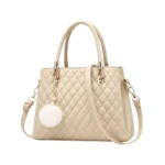 women’s pu leather handbag shoulder bag hand held bag with long strap queen collection simple sober and stylish (HB5)