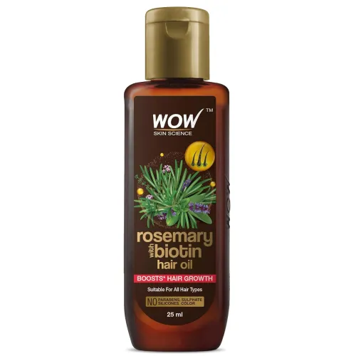 WOW Skin Science Rosemary with Biotin Hair Growth Oil | Stimulates New Hair Growth | Controls Hair Fall & Reduces Hair Breakage | Gives Healthy Hair| 25 ml WOW Skin Science Rosemary with Biotin Hair Growth Oil | Stimulates New Hair Growth | Controls Hair Fall & Reduces Hair Breakage | Gives Healthy Hair| 25 ml