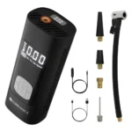 ZEBRONICS 19TI6, Tyre Inflator, 150 PSI, 6000mAh, Super Fast Inflation, Power Bank Function, Type-C, Included 12V Car Adapter, Wired & Wireless Mode, SOS Mode, Flashlight, for Car | Bike | Bicycle