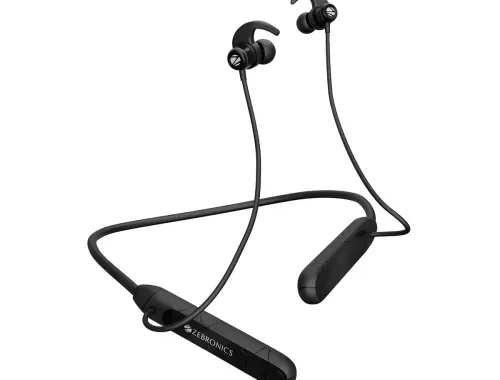 ZEBRONICS RAGA F2, Bluetooth Neckband in Ear, 22 Hours Playback, ENC, Rapid Charging, Dual Pairing, Magsnap (Magnetic Play | Pause), 2 EQ Modes, Bluetooth v5.4, Call Function, Gaming Mode (Black)