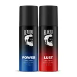 Beardo Power & Lust Perfume Body Spray (Set of 2) Get compliments with Long lasting Fougere, Aromatic Deodorant Brand | Christmas gift for men | Gift For Friends | Gift for Men