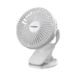 Crompton Siro Rechargeable Clip Fan 100MM | Safety Grill Design | Replaceable Battery | Type-C Charging | 360° Adjustable Rotation | Personal Cooling Fan for Desk, Bedroom & Travel (White)