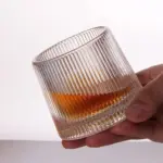 Dancing Whiskey Glass Set of 1 Pcs – 200 ML with Rotable Bottom, Spining Glasses Bar Glass for Drinking Bourbon, Whisky, Scotch, Cocktails, Cognac- Old Fashioned Tumblers (Pack of 1)