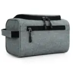 FATMUG Large Toiletry Organizer Dopp Kit Washbag for Men, Cosmetics Pouch for Women- Light Grey
