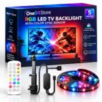 One94Store 5 Meter RGB LED TV Backlight with Color Sync Sensor | USB Powered 5V LED Strip Light with Remote & App Control | Screen-Sync Ambient Lighting for TV, Monitor & Gaming Setup